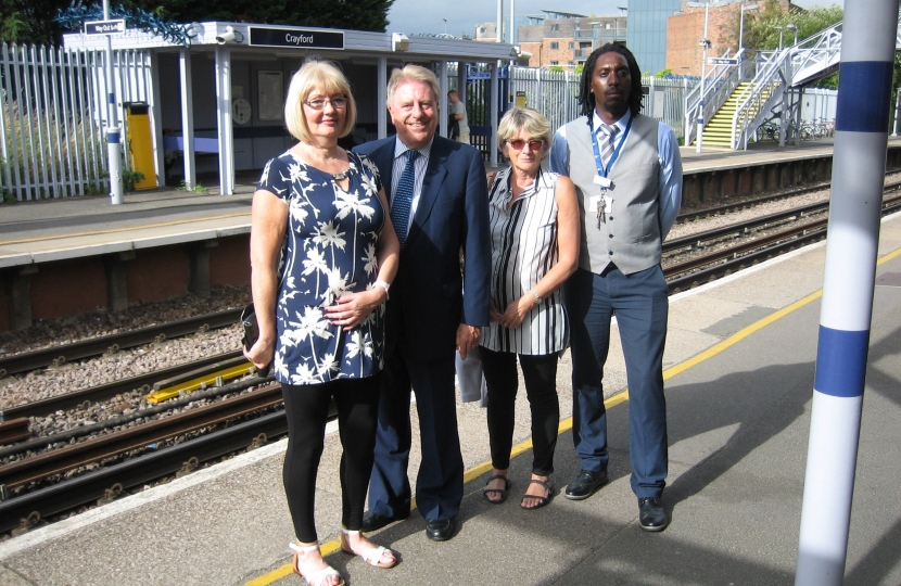 Pictured left to right: Cllr Christine Bishop, Rt Hon David Evennett MP, Cllr Geraldene Lucia-Hennis, Michael Gouldbourne.