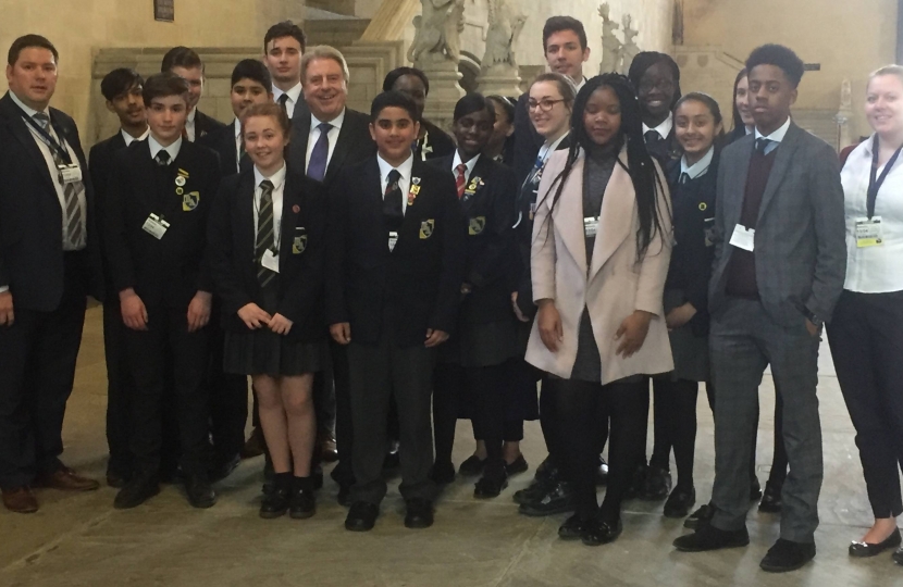 David Evennett MP with Bexleyheath Academy students.