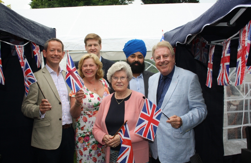 Cllr. Gareth Bacon AM, Therese Oliver, Matthew Scott, Maureen King, Amandeep Bhogal and David Evennett MP.