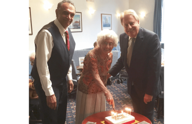 cutting the cake