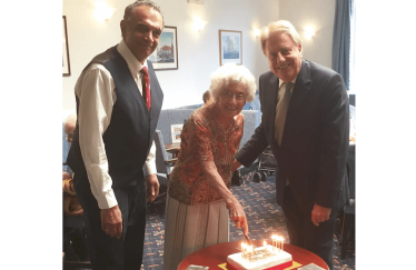 cutting the cake