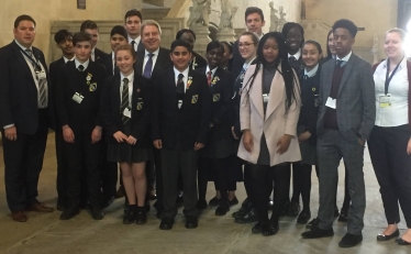 David Evennett MP with Bexleyheath Academy students.