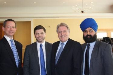 Cllr. Gareth Bacon AM, Rt. Hon. Stephen Crabb MP, Rt. Hon. David Evennett MP and Amandeep Bhogal.