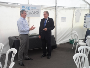 David Evennett MP pictured with Andy McLeod, Managing Director of Texcel Technology.